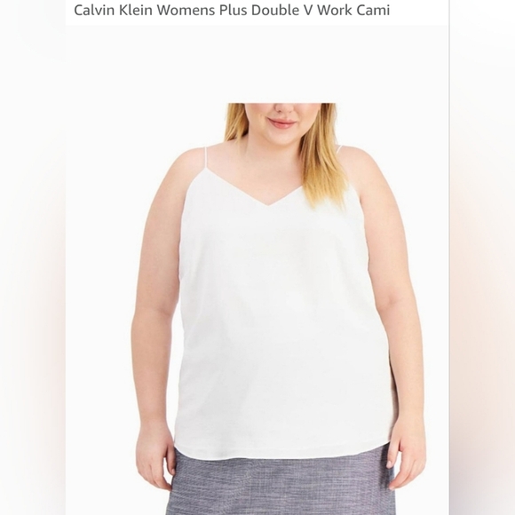 Calvin Klein Tops - Calvin Klein White V-Neck Cami Tank Top NWT